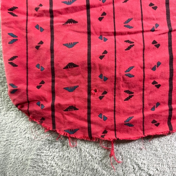 VTG Wrangler Xlong Tails Shirt Men 16.5-34 Red Southwestern Geometric Distressed - Picture 6 of 10